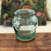 Bocal vintage en verre légère teinte bleue verte dans le style pot à graisse hauteur de 14 cm par Hello Broc brocante en ligne