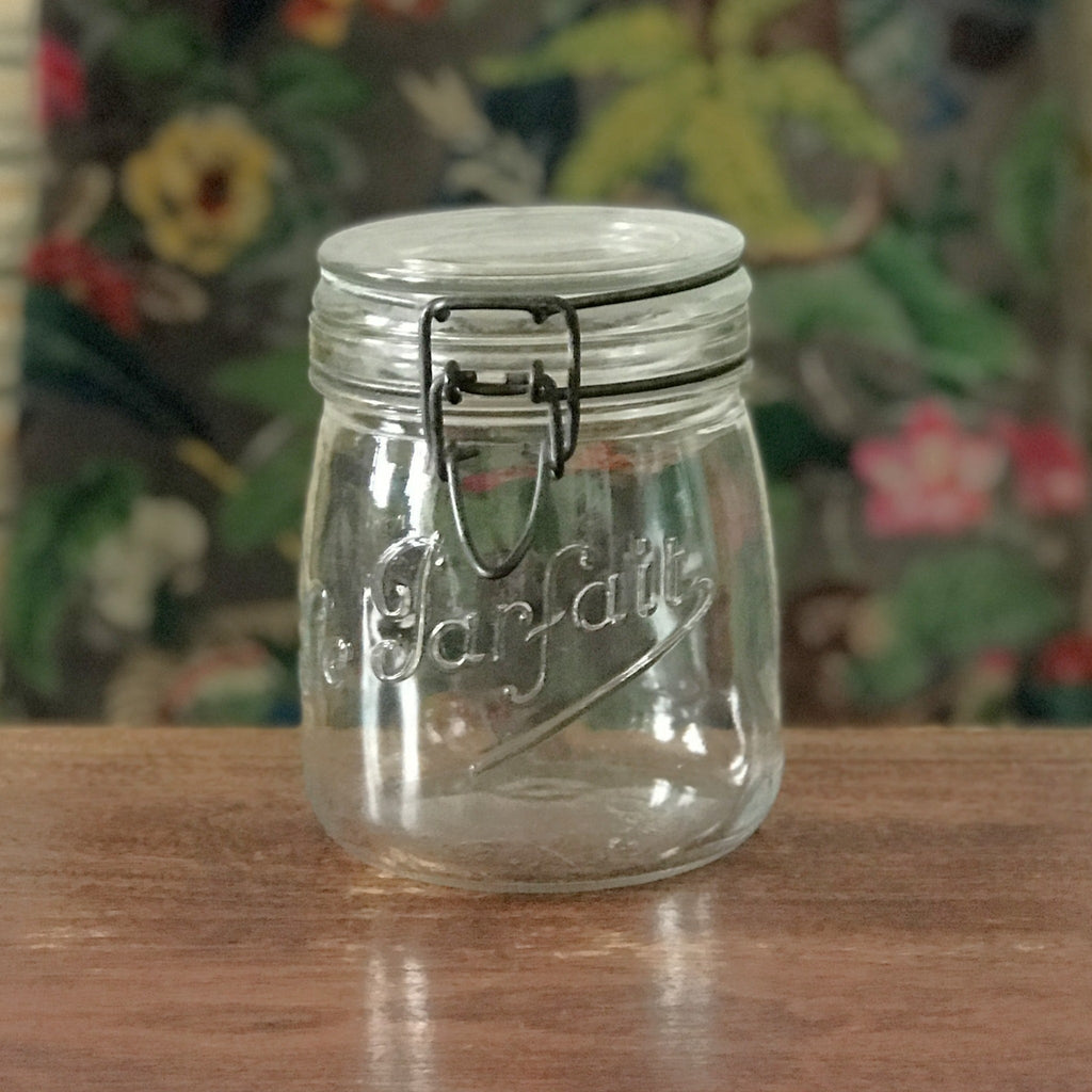 Bocal de conservation ancien en verre moulé Le Parfait contenance 0,75 Litre