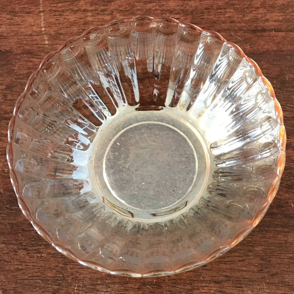Lot de 4 coupelles vintage en verre moulé irisé orange Huilor par Hello Broc brocante en ligne
