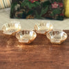 Lot de 4 coupelles en verre moulé irisé jaune orangé à anses Huilor Croix Verte par Hello Broc brocante en ligne