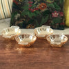Lot de 4 coupelles en verre moulé irisé jaune orangé à anses Huilor Croix Verte par Hello Broc brocante en ligne