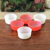 Lot de 6 ramequins publicitaires en verre opalin rouge et blanc vintage par Hello Broc brocante en ligne