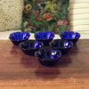 Lot de 6 coupes à fruit en forme de fleur en verre moulé bleu Italy par Hello Broc brocante en ligne