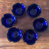 Lot de 6 coupes à fruit en forme de fleur en verre moulé bleu Italy par Hello Broc brocante en ligne