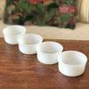 Lot de 4 ramequins vintage en verre opalin blanc Arcopal France par Hello Broc brocante en ligne