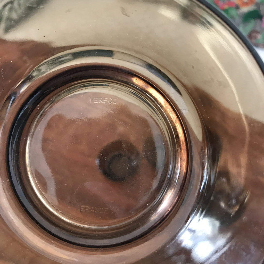 Lot d 4 bols ramequins vintage en verre fumé gris marron Vereco par Hello Broc brocante en ligne