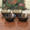 Lot d 4 bols ramequins vintage en verre fumé gris marron Vereco par Hello Broc brocante en ligne
