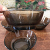 Lot d 4 bols ramequins vintage en verre fumé gris marron Vereco par Hello Broc brocante en ligne
