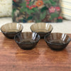 Lot d 4 bols ramequins vintage en verre fumé gris marron Vereco par Hello Broc brocante en ligne