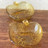 Paire de coupelles vintage en verre texturé ambré forme de pomme Italy par Hello Broc brocante en ligne