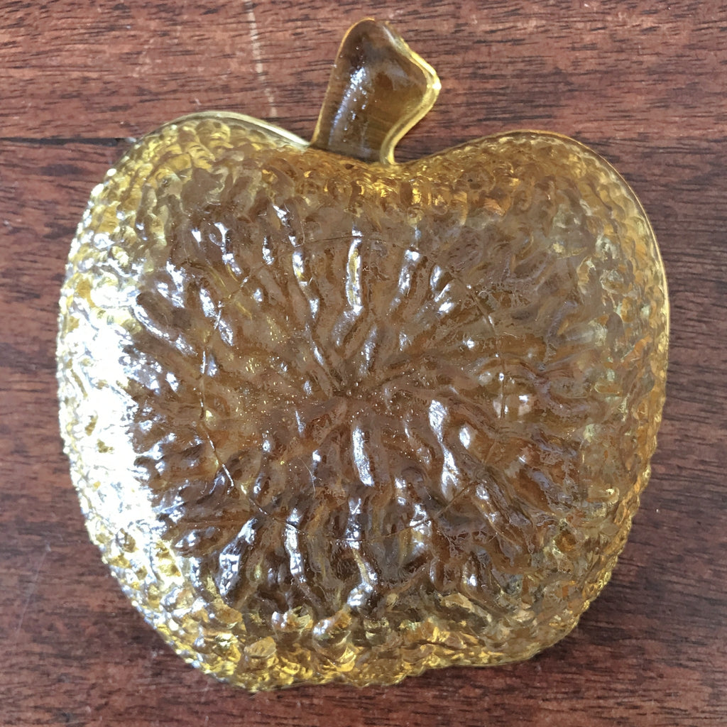 Paire de coupelles vintage en verre texturé ambré forme de pomme Italy par Hello Broc brocante en ligne