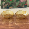 Paire de coupelles vintage en verre texturé ambré forme de pomme Italy par Hello Broc brocante en ligne