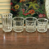 Lot de 4 pots anciens à confiture en verre soufflé et moulé par Hello Broc brocante en ligne