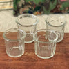 Lot de 4 pots anciens à confiture en verre soufflé et moulé - lot B - par Hello Broc brocante en ligne