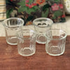 Lot de 4 pots anciens à confiture en verre soufflé et moulé - lot B - par Hello Broc brocante en ligne