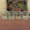 Lot de 4 pots anciens à confiture en verre soufflé et moulé - lot B - par Hello Broc brocante en ligne