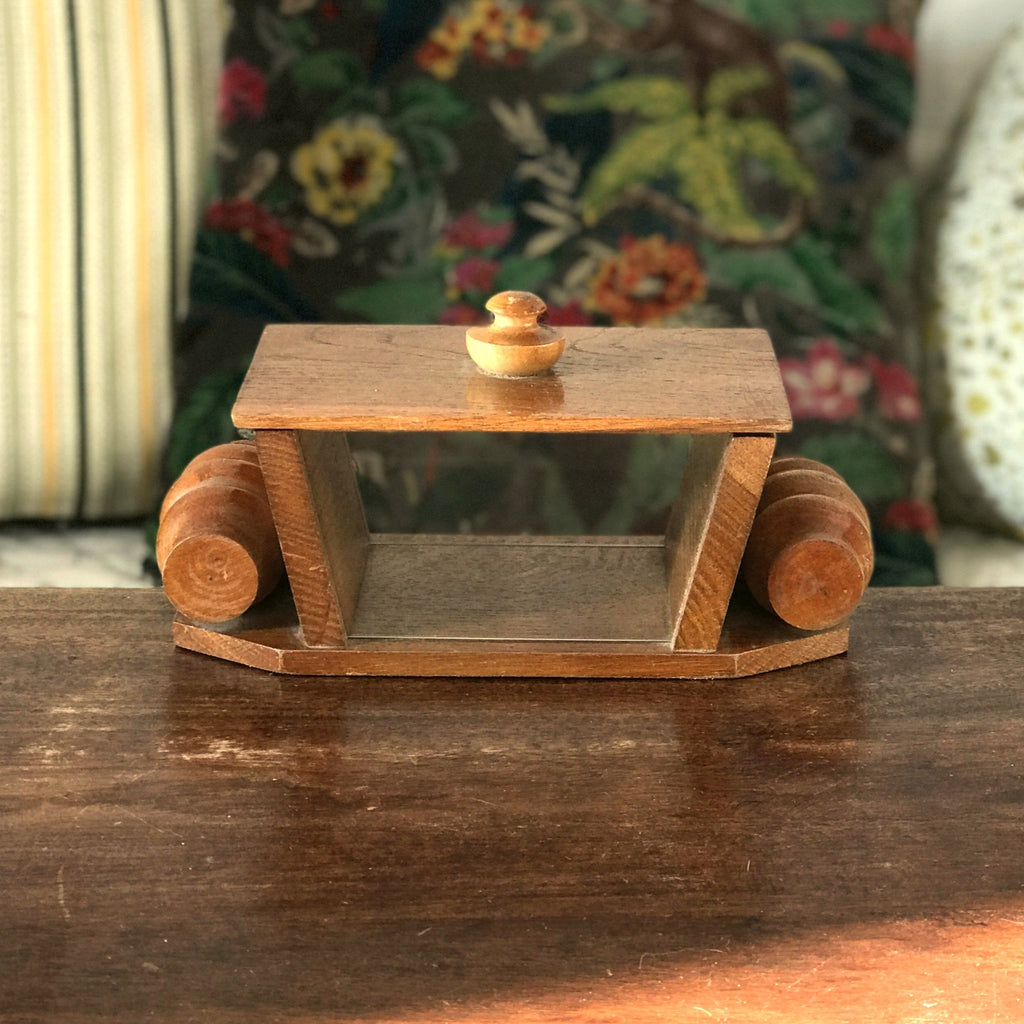 Boîte à biscuits / bonbonnière en bois et verre style Art Déco - Hello Broc