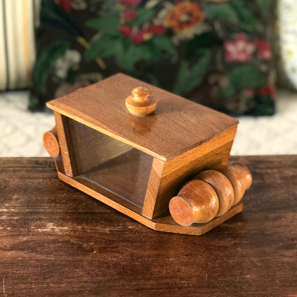 Boîte à biscuits / bonbonnière en bois et verre style Art Déco - Hello Broc