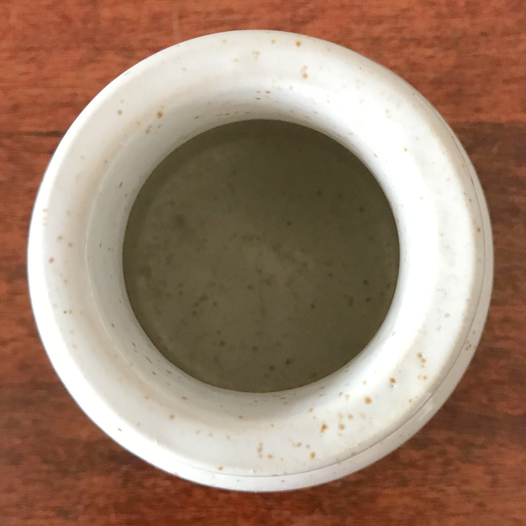 Pot à moutarde bocal en grès beige moucheté par Hello Broc brocante en ligne