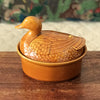 Terrine en forme de canard en céramique couleur jaune moutarde par Hello Broc brocante en ligne