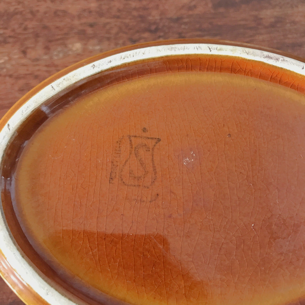 Terrine en forme de canard en céramique couleur jaune moutarde par Hello Broc brocante en ligne