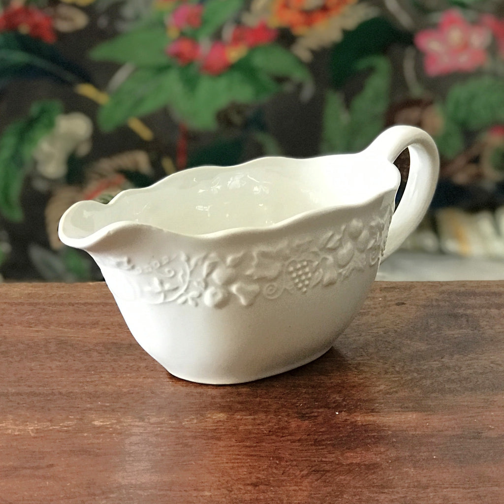 Saucière faïence blanche Digoin Sarreguemines par Hello Broc brocante en ligne