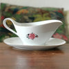 Saucière vintage Véritable Porcelaine décor rose rose avec son feuillage par Hello Broc brocante en ligne