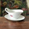 Saucière Véritable Porcelaine décor rose rose avec son feuillage par Hello Broc brocante en ligne