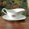 Saucière vintage Véritable Porcelaine décor rose rose avec son feuillage par Hello Broc brocante en ligne