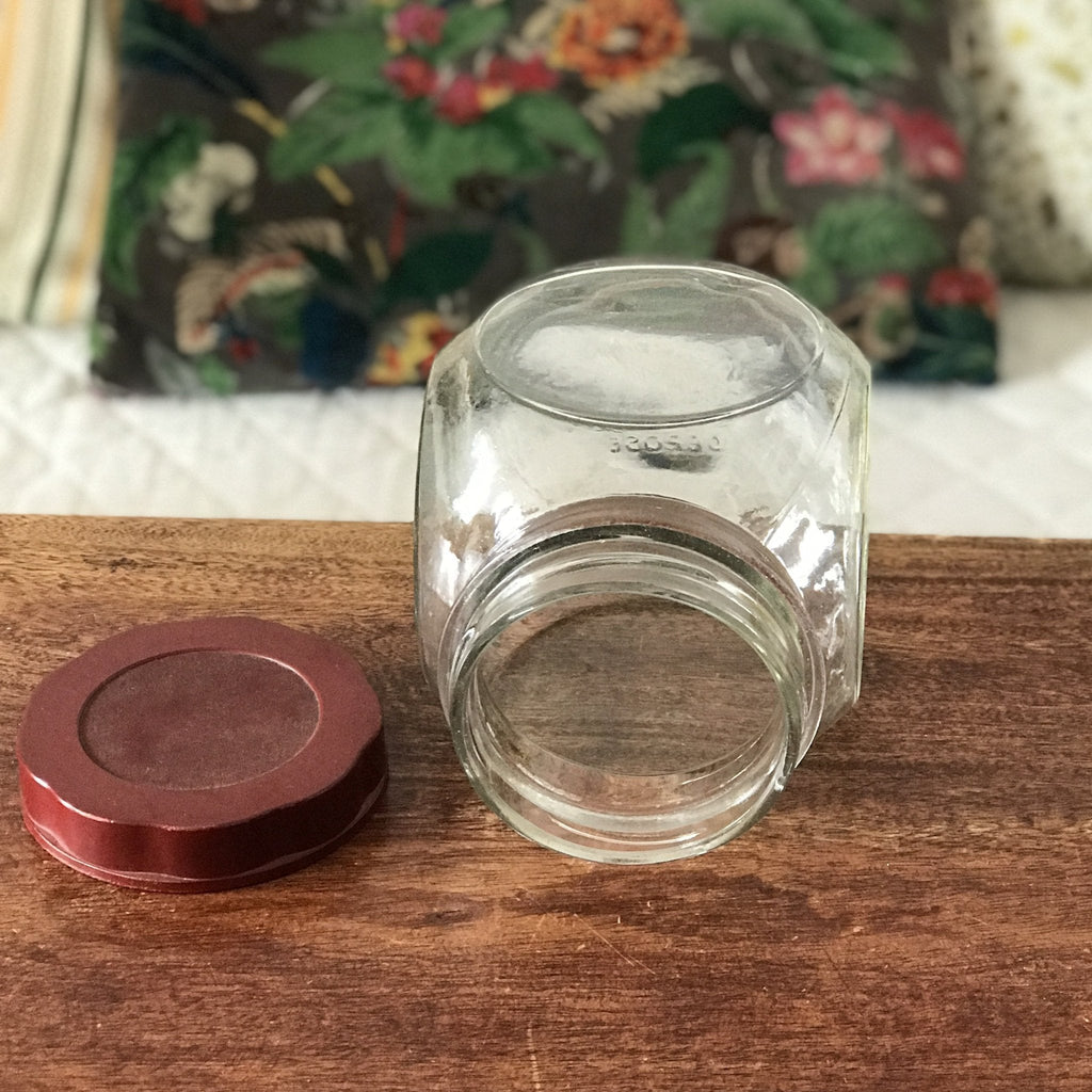 Bocal à bonbons en verre moulé Sisa des années 50 / 60 par Hello Broc brocante en ligne