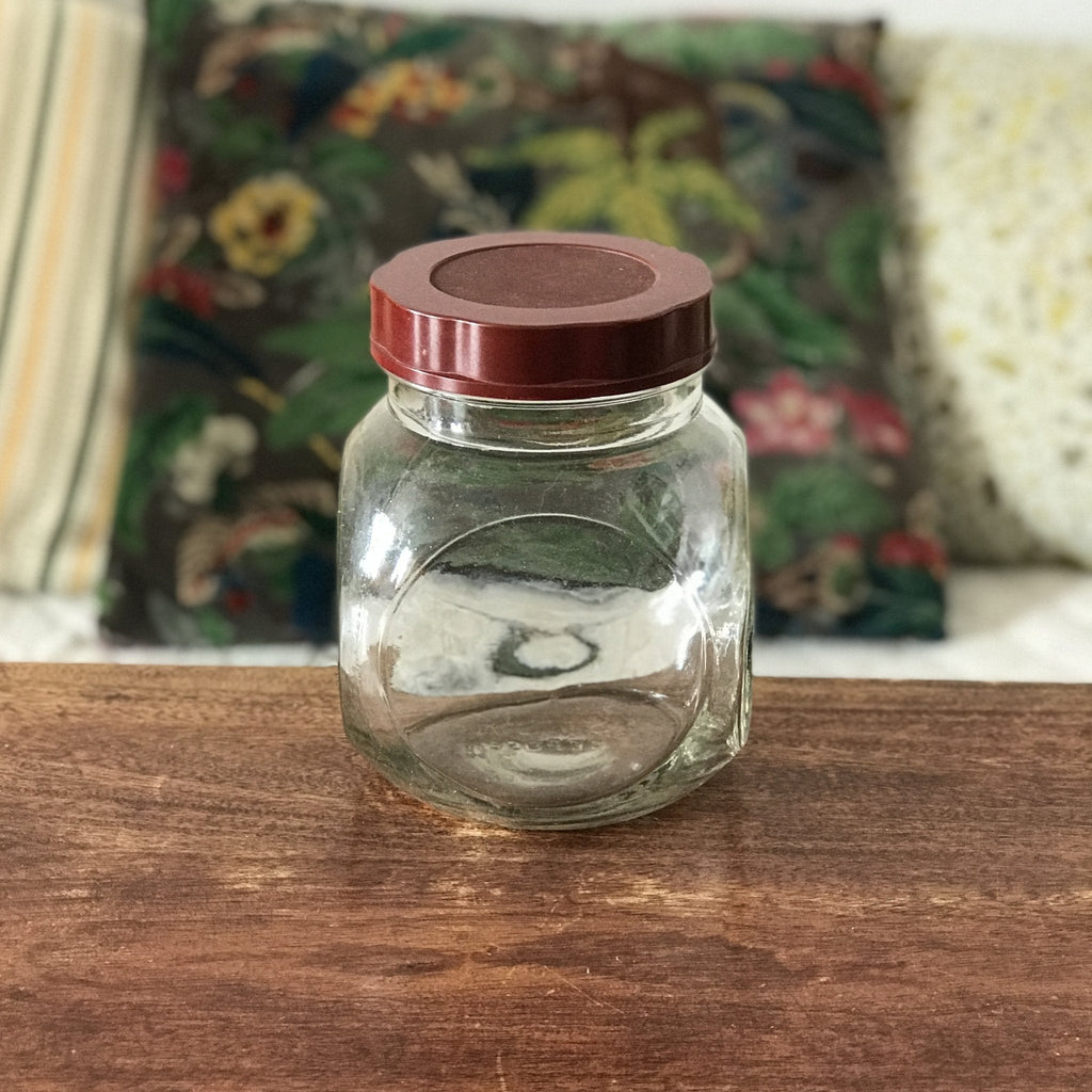 Bocal à bonbons en verre moulé Sisa des années 50 / 60 par Hello Broc brocante en ligne