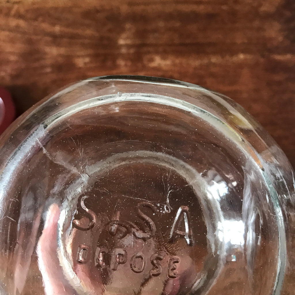 Bocal à bonbons en verre moulé Sisa des années 50 / 60 par Hello Broc brocante en ligne