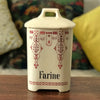 Ancien pot à épices Farine en céramique décor bordeaux - Hello Broc