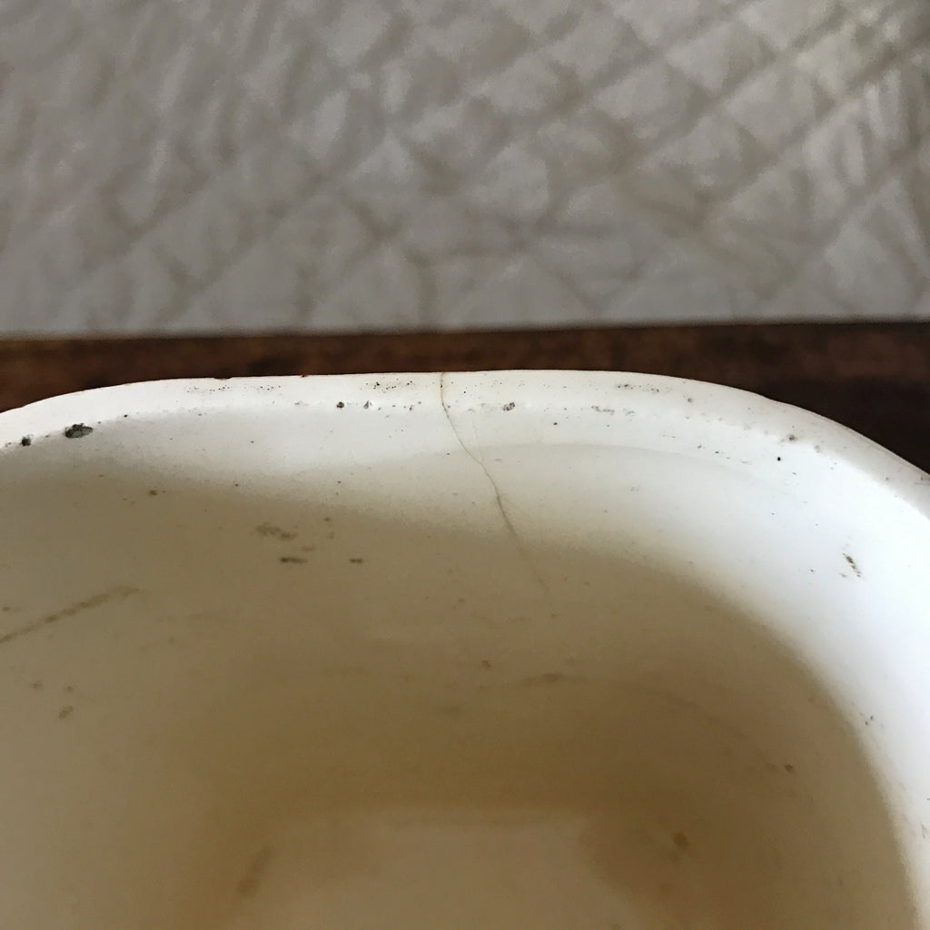 Ancien pot à épices Farine en céramique décor bordeaux - Hello Broc