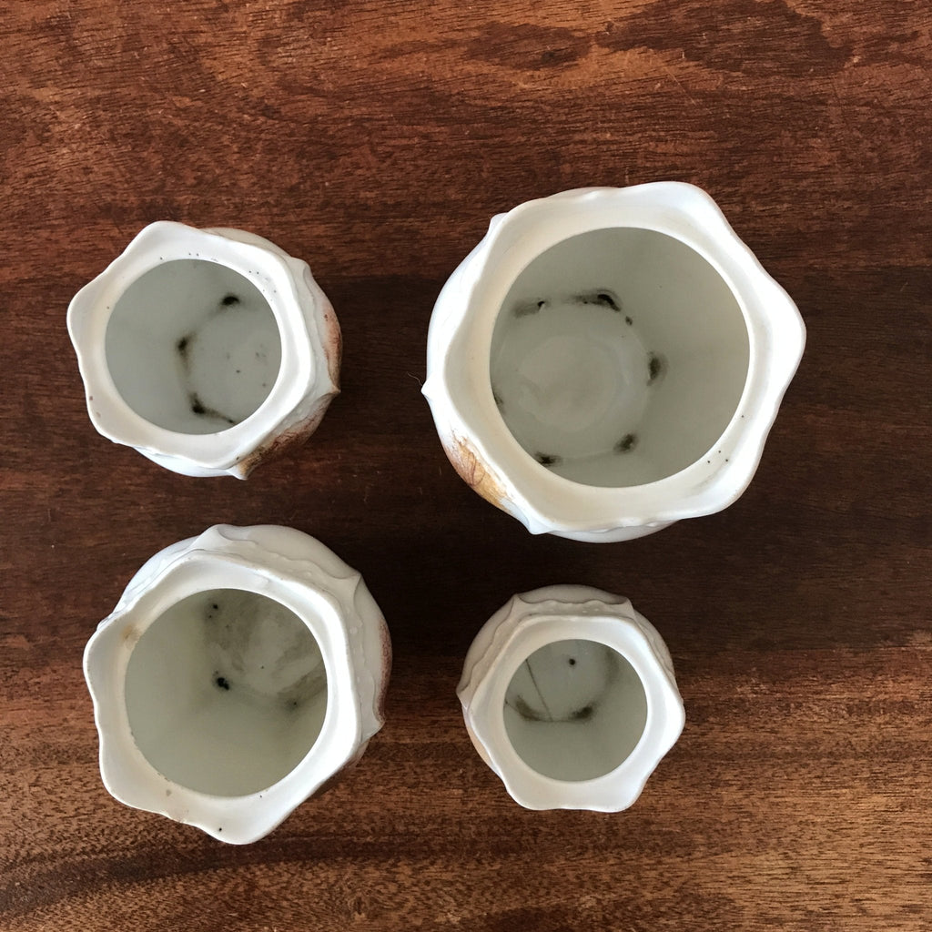 Ensemble de 4 pots à épice Art Nouveau 1900 décor orientaliste peint main par Hello Broc brocante en ligne