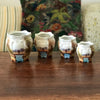 Ensemble de 4 pots à épice Art Nouveau 1900 décor orientaliste peint main par Hello Broc brocante en ligne