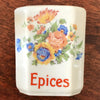 Ensemble de 4 pots à épices en faïence fine et décor fleurs multicolores Circa 1930 par Hello Broc brocante en ligne