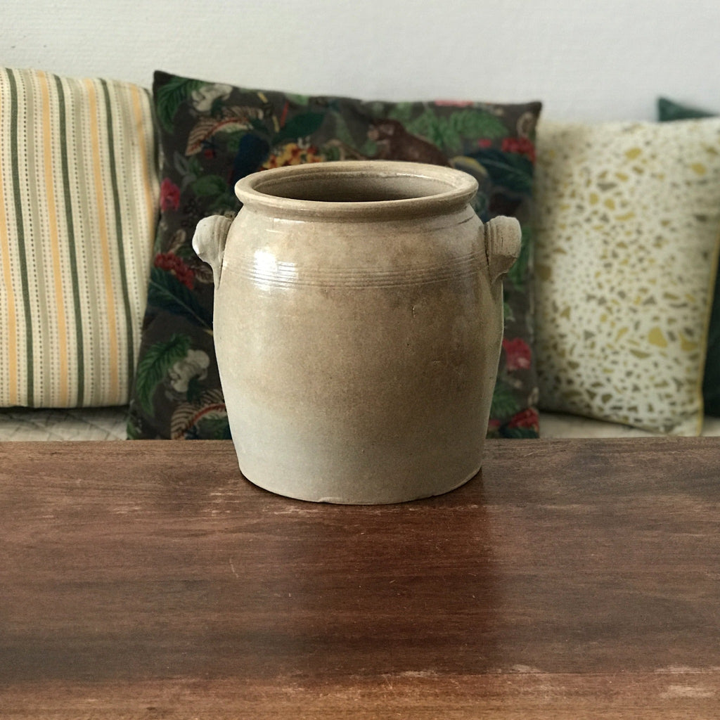 Grand et ancien pot à confit ou à graisse début XXème siècle en grès vernissé de 5 Litres par Hello Broc brocante en ligne