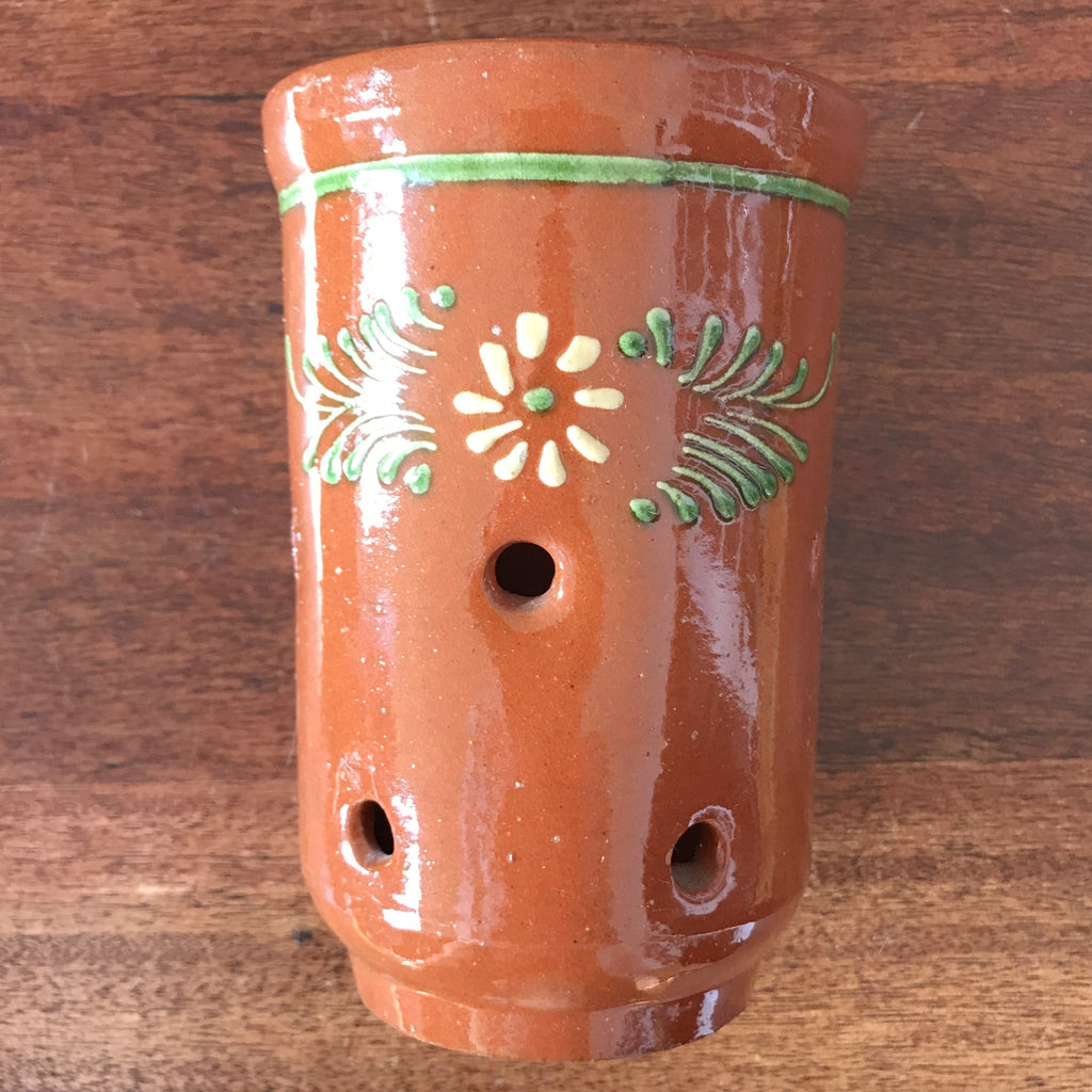 Pot à ail vintage Ayos en terre cuite vernissée par Hello Broc brocante en ligne