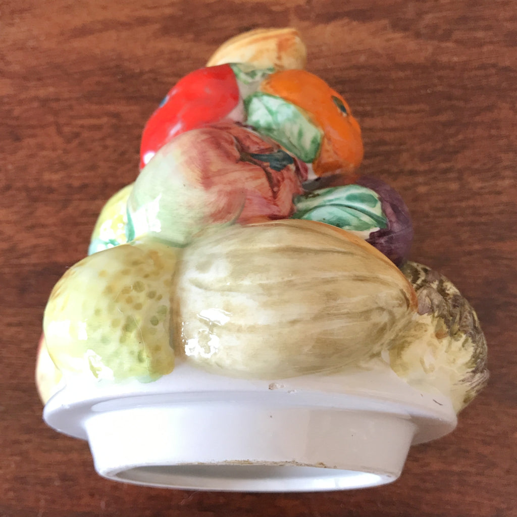 Ancien centre de table vintage corbeille de fruits en céramique de style majolique par Hello Broc brocante en ligne