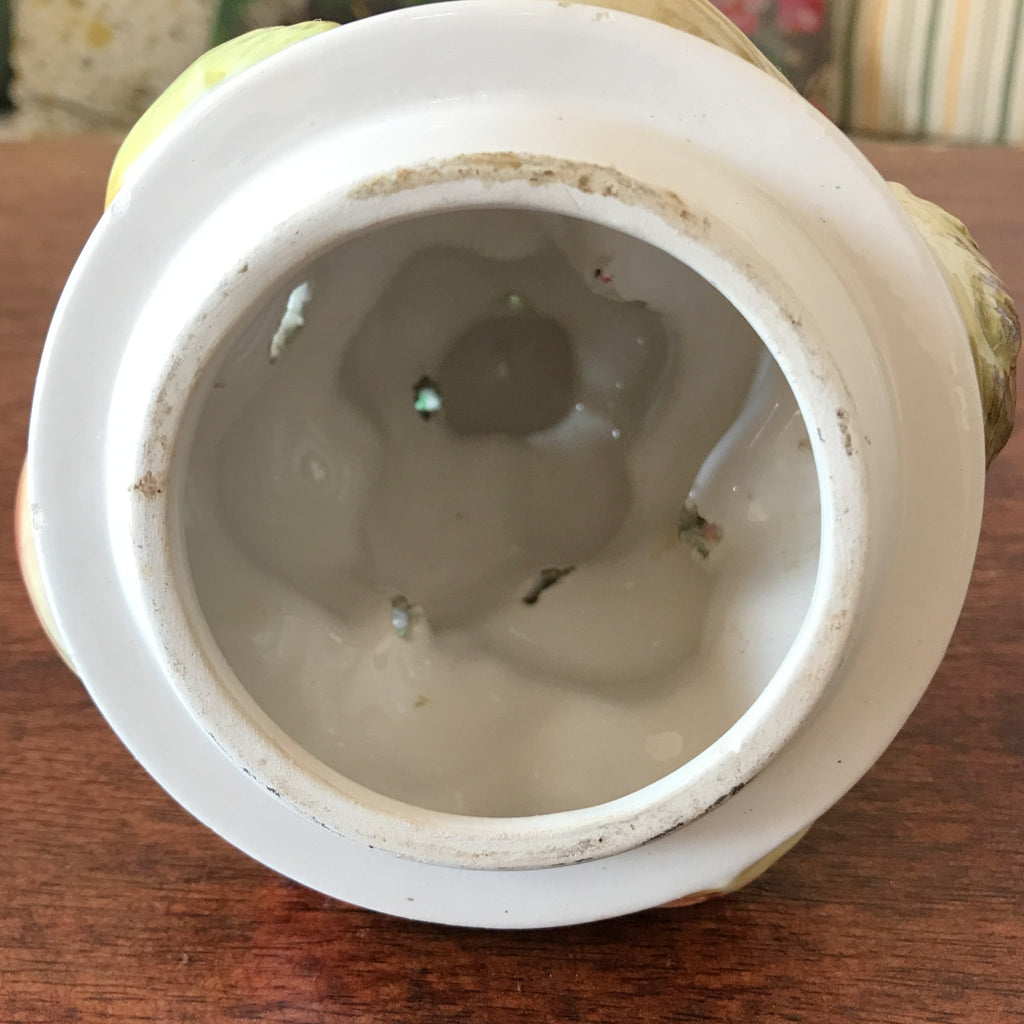 Ancien centre de table vintage corbeille de fruits en céramique de style majolique par Hello Broc brocante en ligne