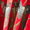 Eventail en soie rouge peinte décor oiseaux dans le style Napoléon III par Hello Broc brocante en ligne