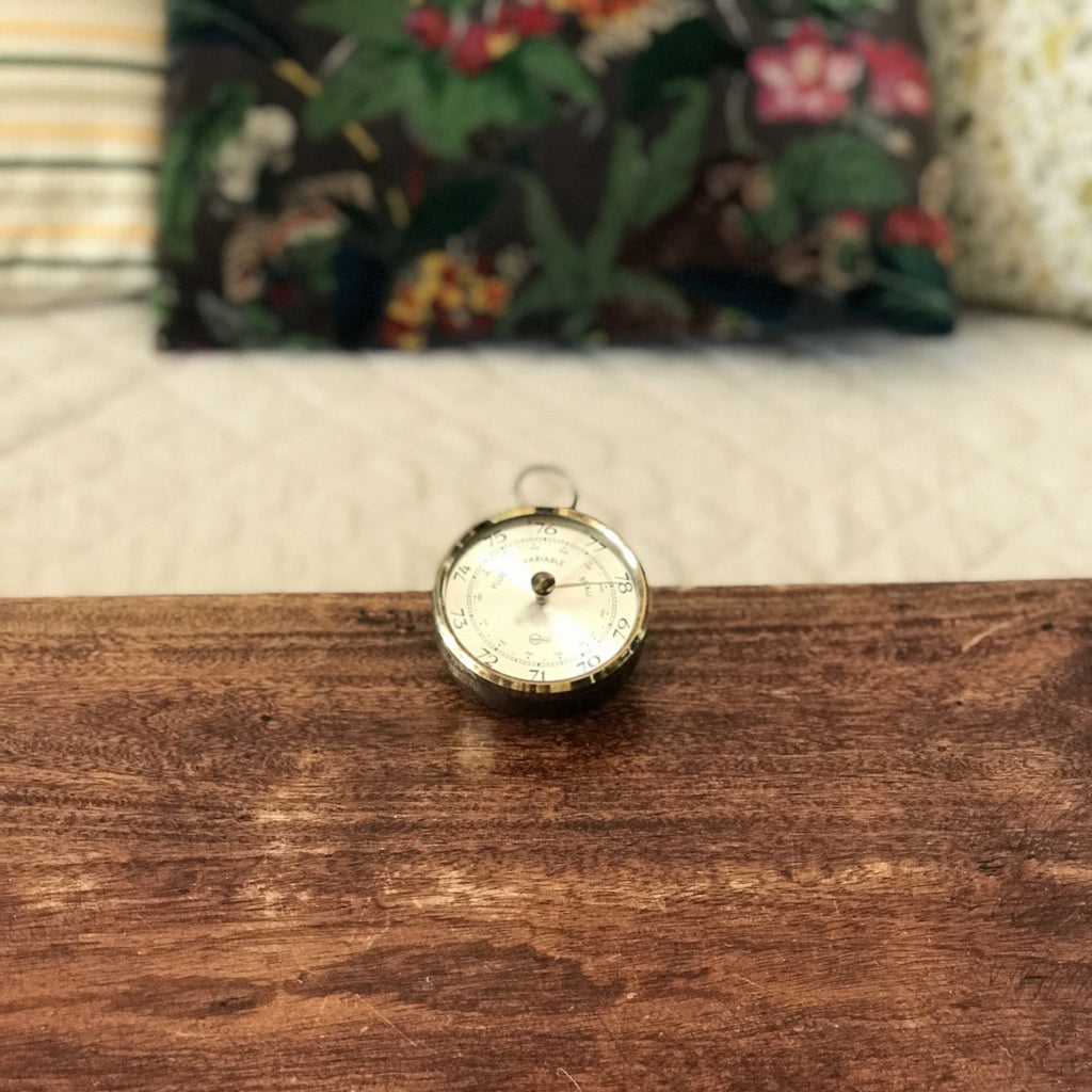 Petit baromètre vintage en laiton de marque Barigo années 80 par Hello Broc brocante en ligne
