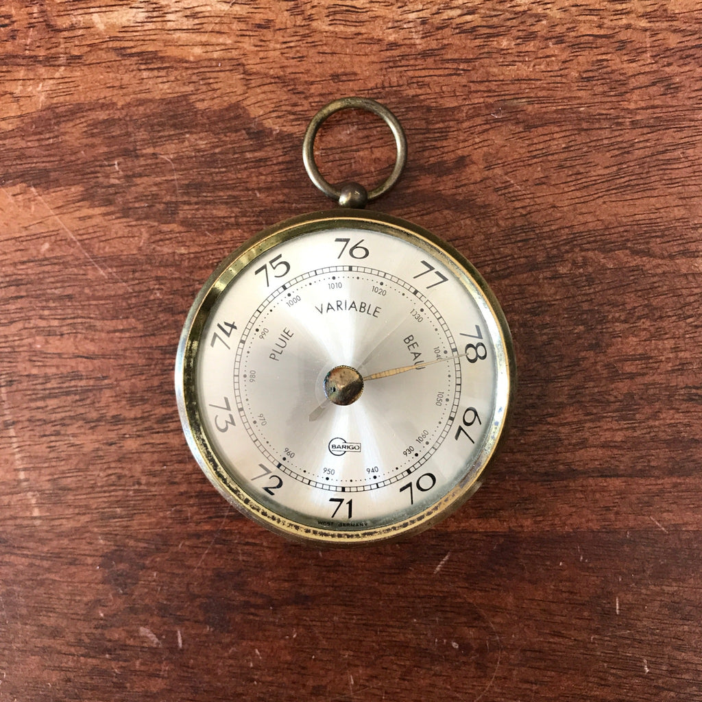 Petit baromètre vintage en laiton de marque Barigo années 80 par Hello Broc brocante en ligne