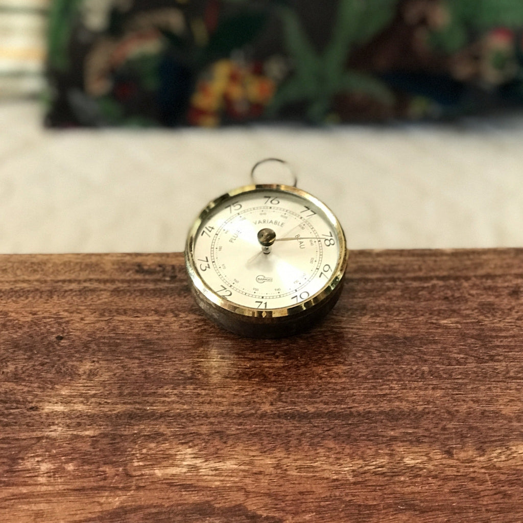 Petit baromètre vintage en laiton de marque Barigo années 80 par Hello Broc brocante en ligne