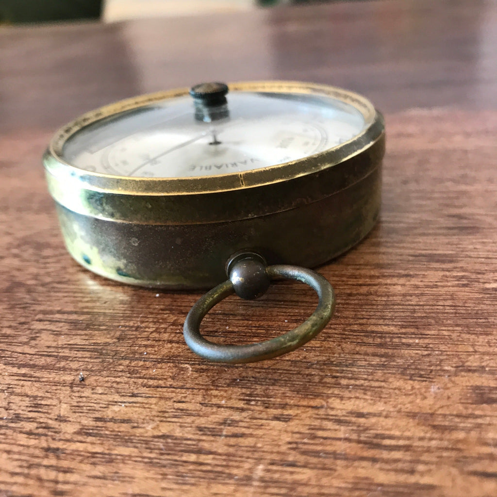 Petit baromètre vintage en laiton de marque Barigo années 80 par Hello Broc brocante en ligne