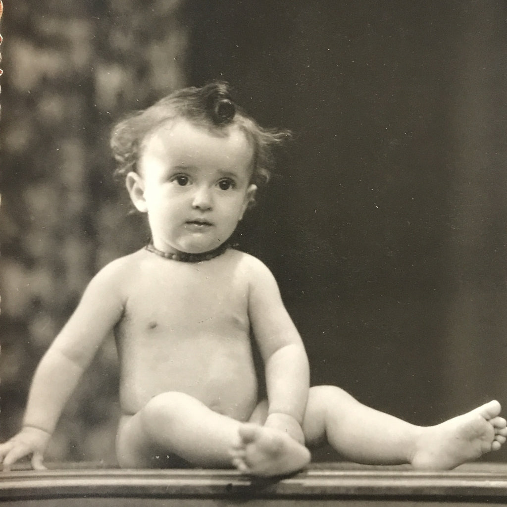 Carte postale ancienne CPA noir et blanc sépia thème bébé par Hello Broc brocante en ligne