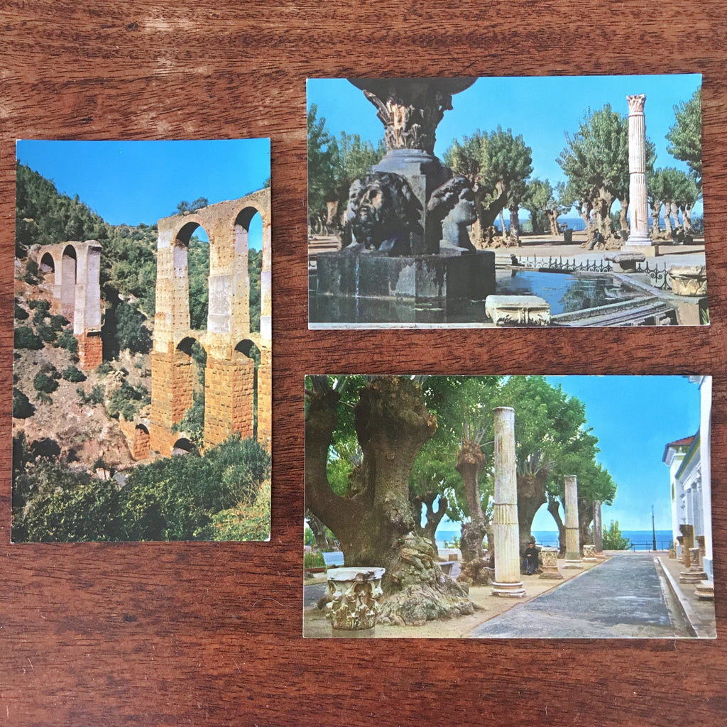 Lot de 3 cartes postales anciennes colorisées souvenirs de Cherchell en Algérie par Hello Broc brocante en ligne