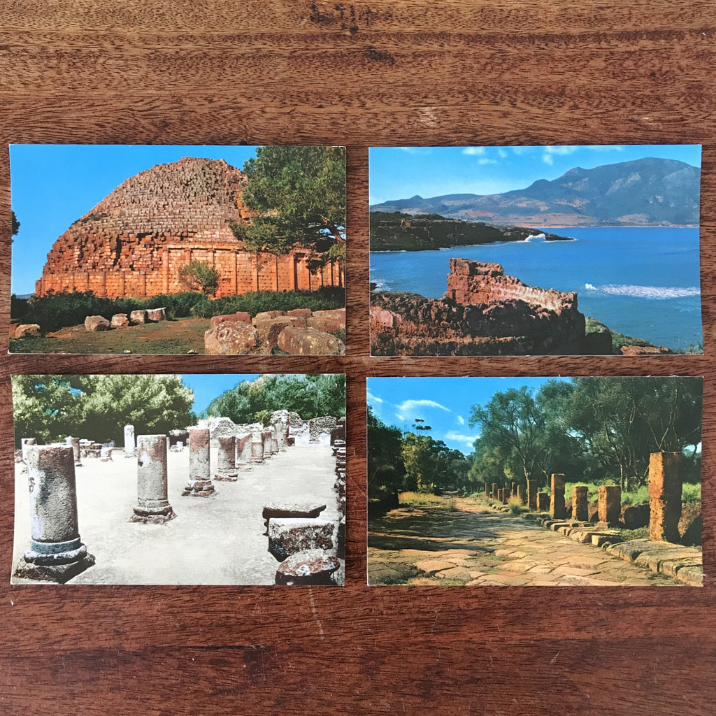 Lot de 4 cartes postales vintage et colorisées anciennes ou CPA de Tipasa ou Tipaza en Algérie par Hello Broc brocante en ligne