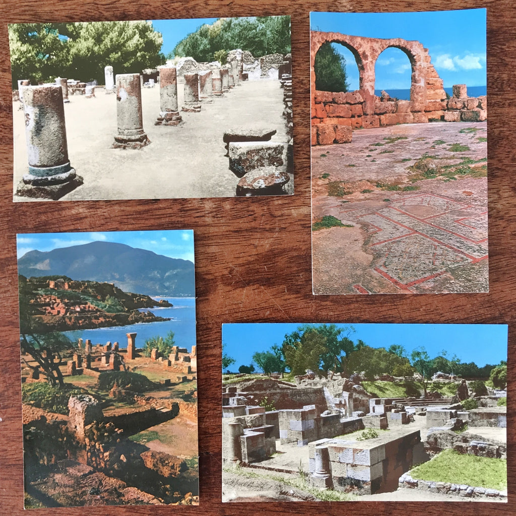 Lot de 4 cartes postales vintage et colorisées anciennes ou CPA de Tipasa ou Tipaza en Algérie par Hello Broc brocante en ligne
